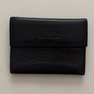 Renato Balestra Italian Leather Trifold Wallet Black Quite Luxury Iconic